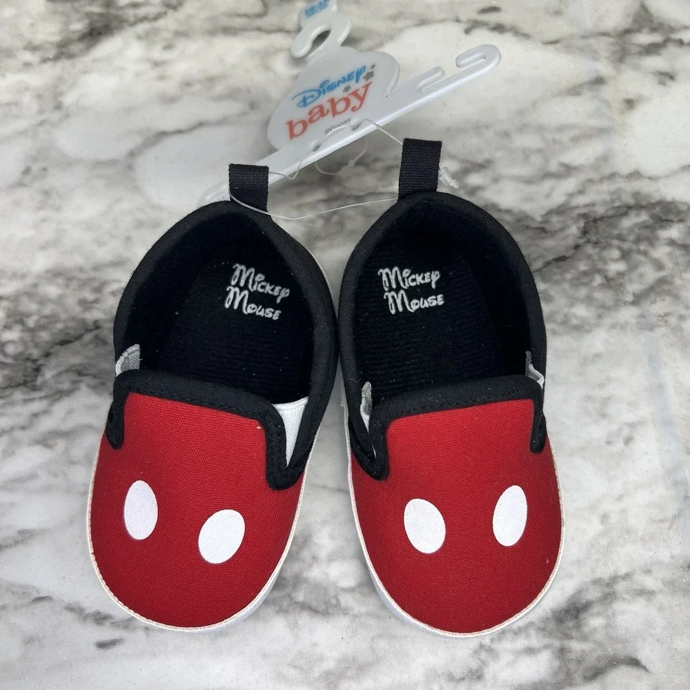 Disney Mickey Mouse Slip-On Baby Shoes-Size 12-18 Months Infant